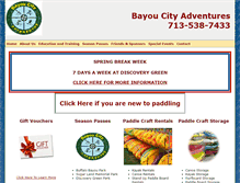 Tablet Screenshot of bayoucityadventures.org